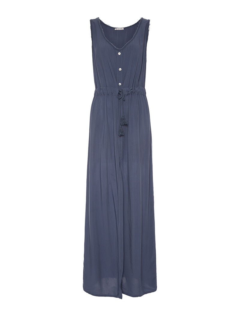 Robe longue taille marquée - bleu - 3