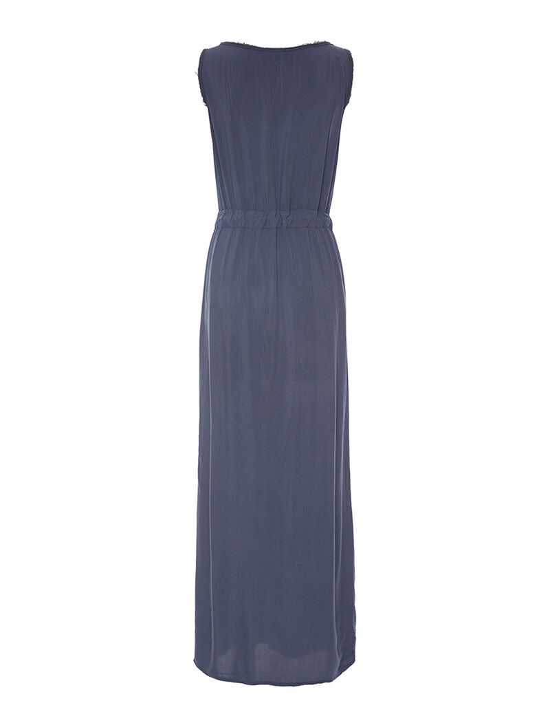 Robe longue taille marquée - bleu - 4