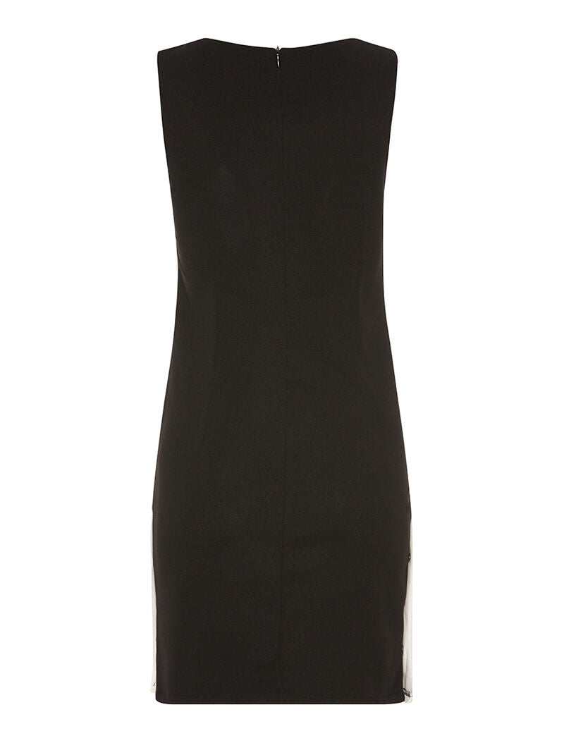 Robe ligne contrastée à boutons - noir/blanc - 2
