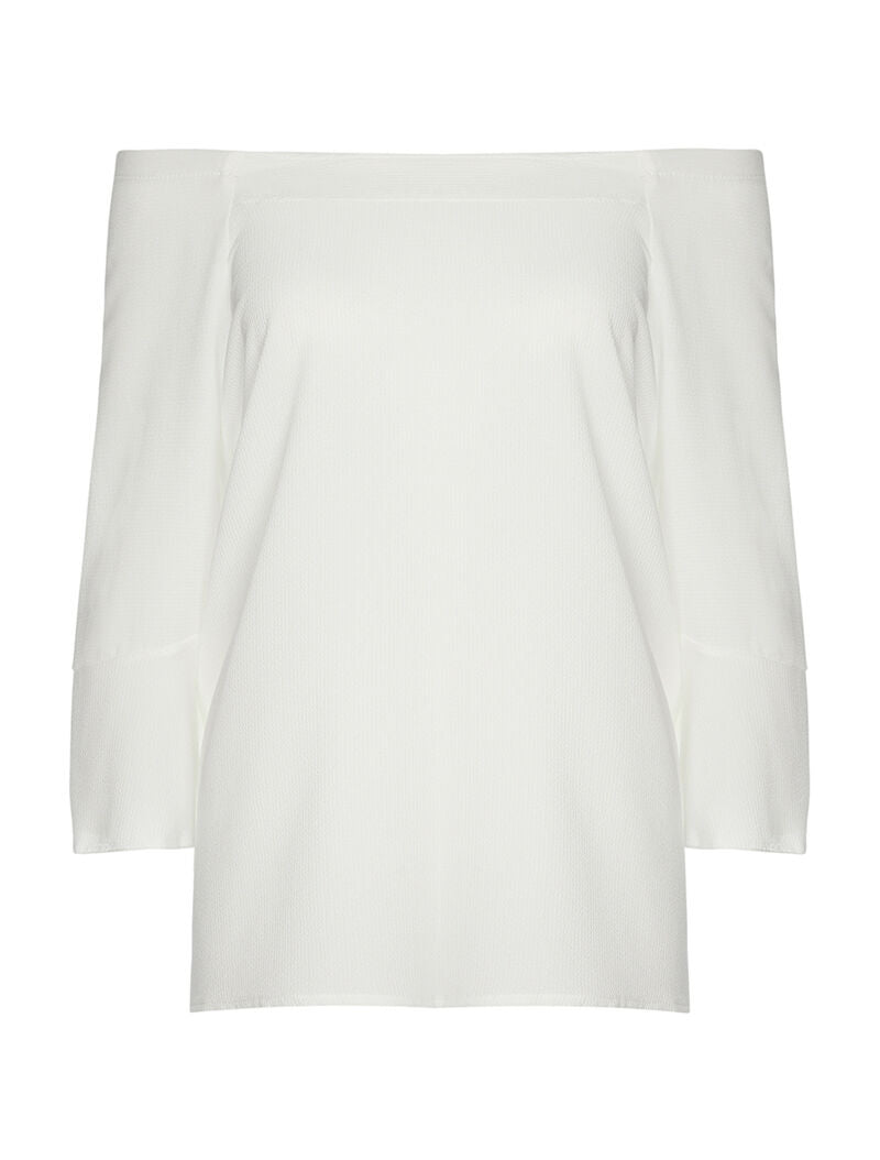 Top ample épaules nues - blanc - 1