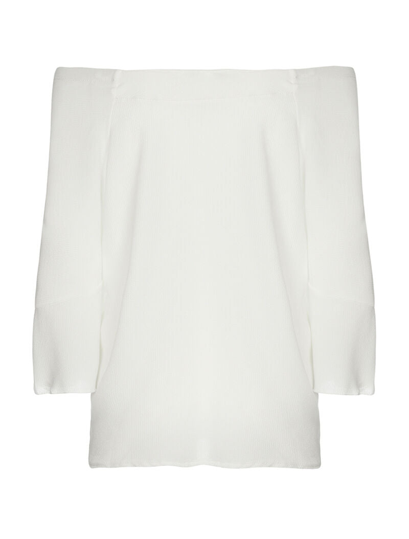 Top ample épaules nues - blanc - 2