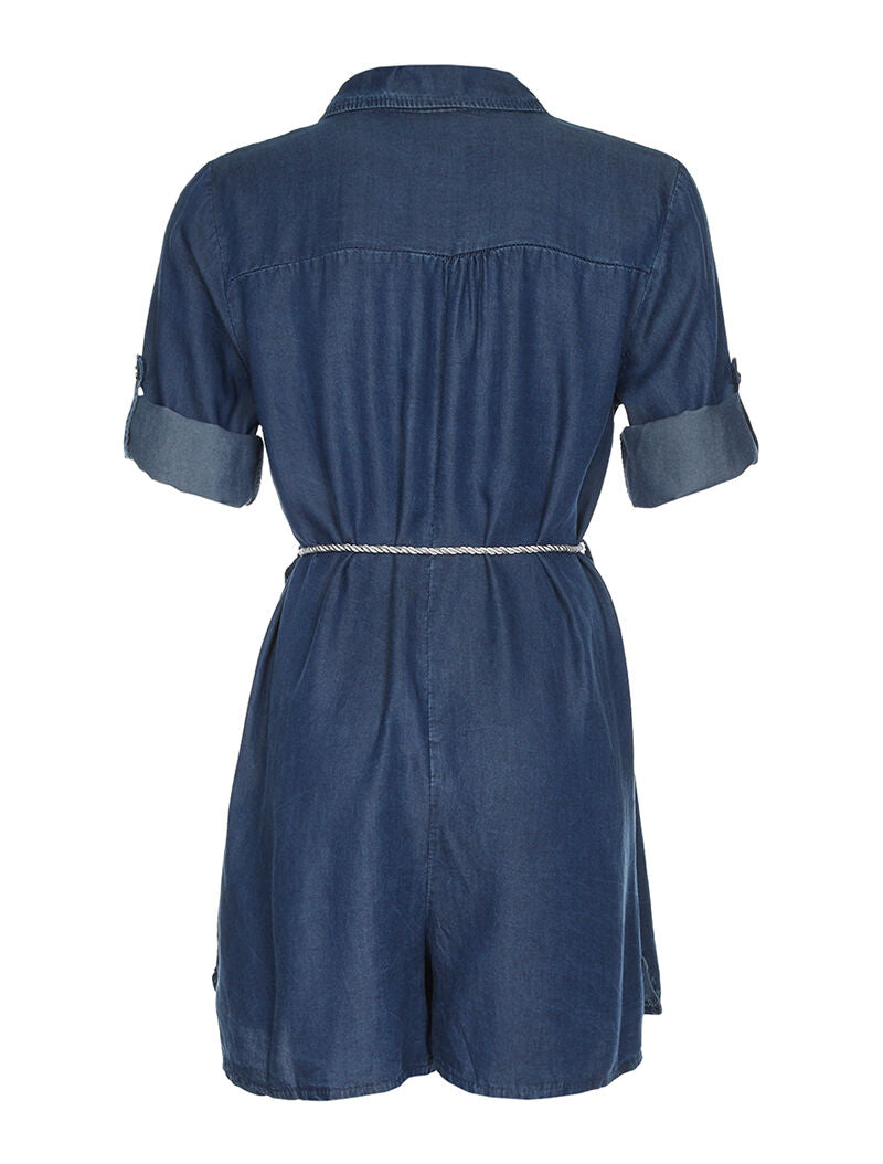 Combishort ceinture irisée - denim foncé - 5