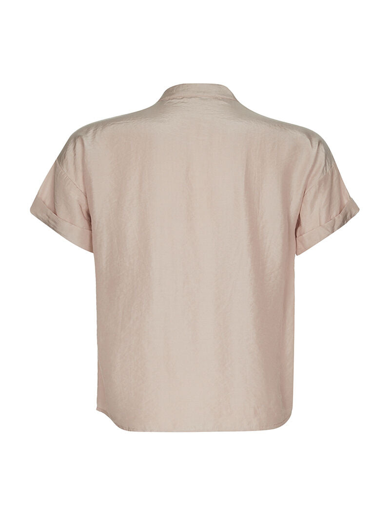 Chemisier col rond - beige - 2