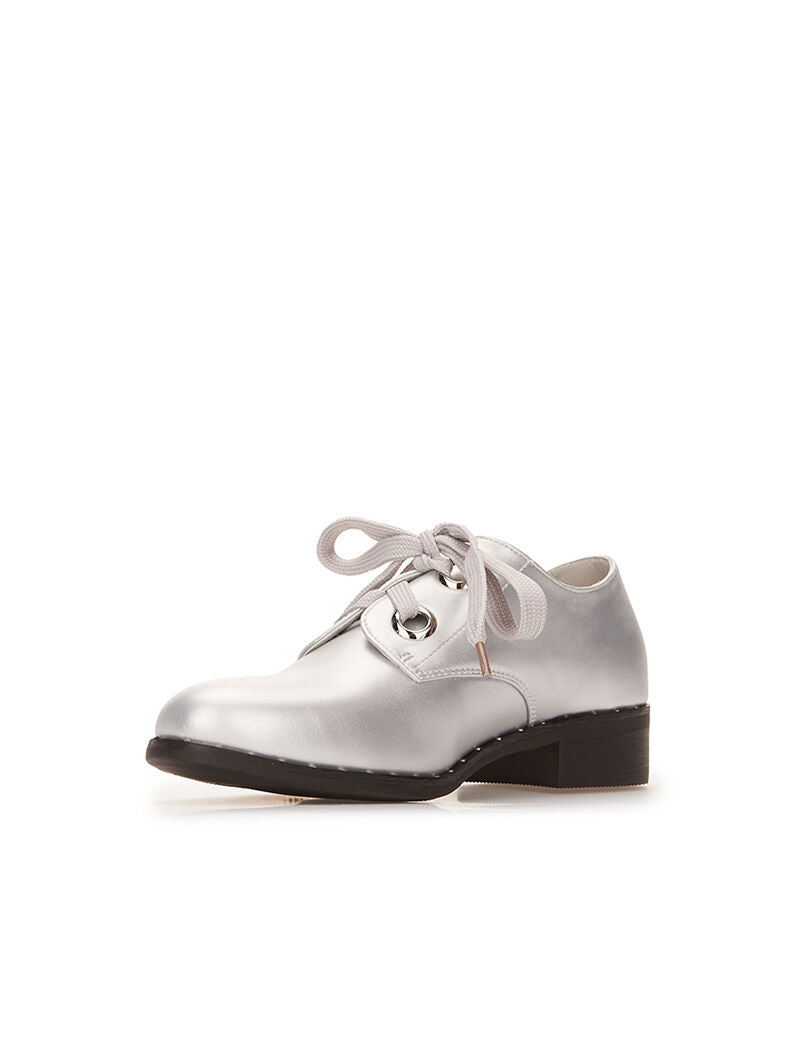 Derbies unies à oeillets - argent - 4
