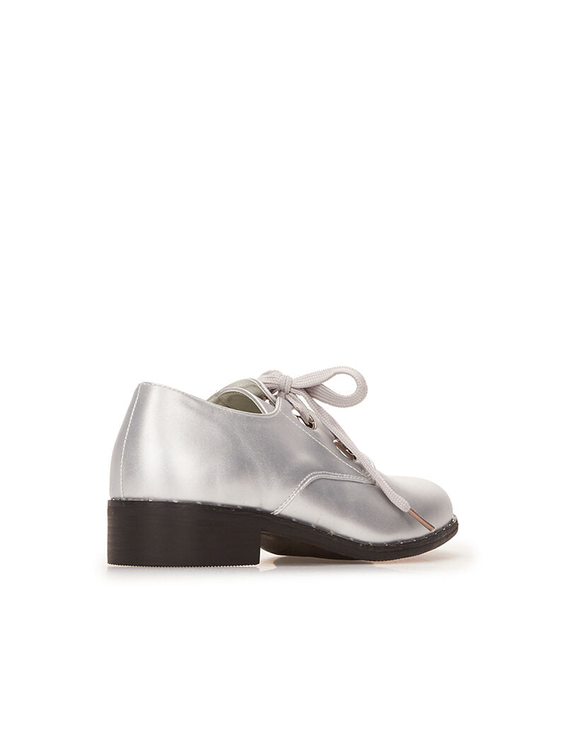 Derbies unies à oeillets - argent - 5
