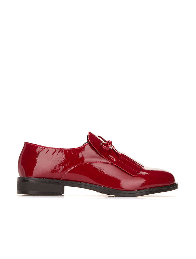 Derbies vernis à franges - rouge - 5