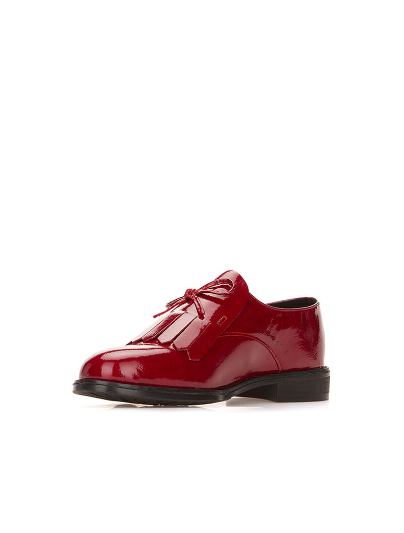 Derbies vernis à franges - rouge - 3
