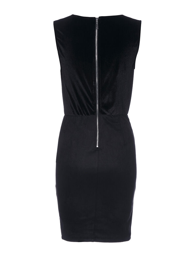 Robe buste croisé velours - noir - 2