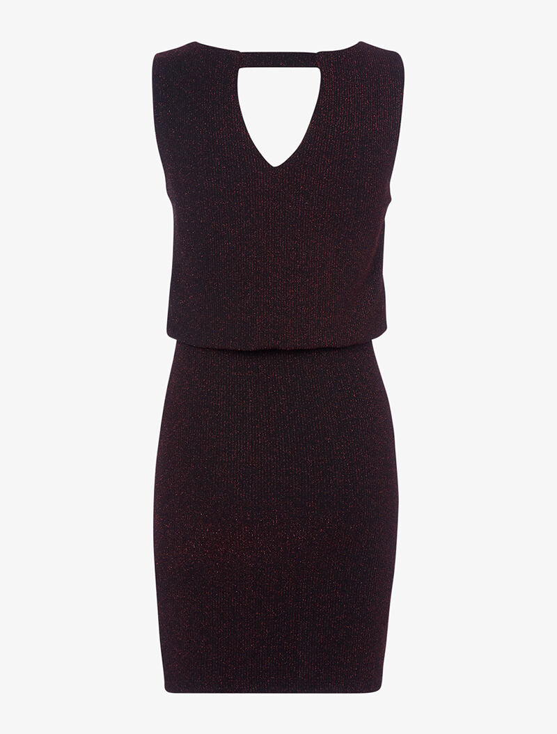 Robe pailletée buste bouffant - bordeaux - 3