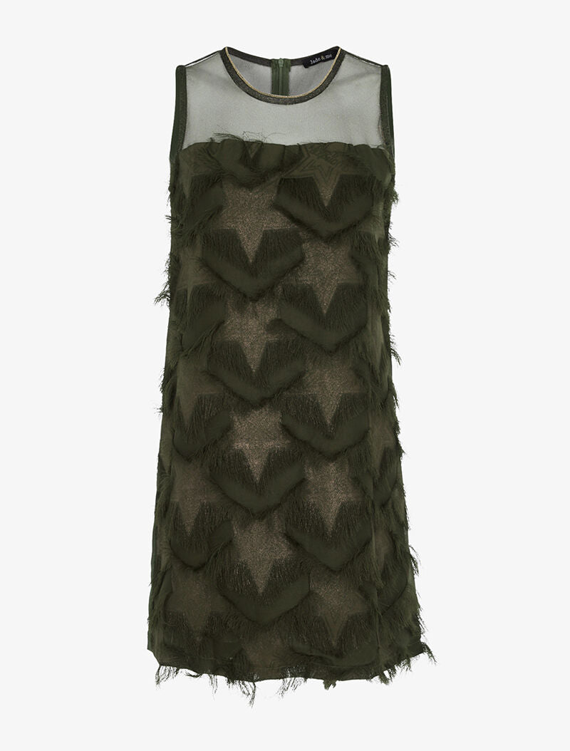 Robe étoilée charleston - kaki - 1