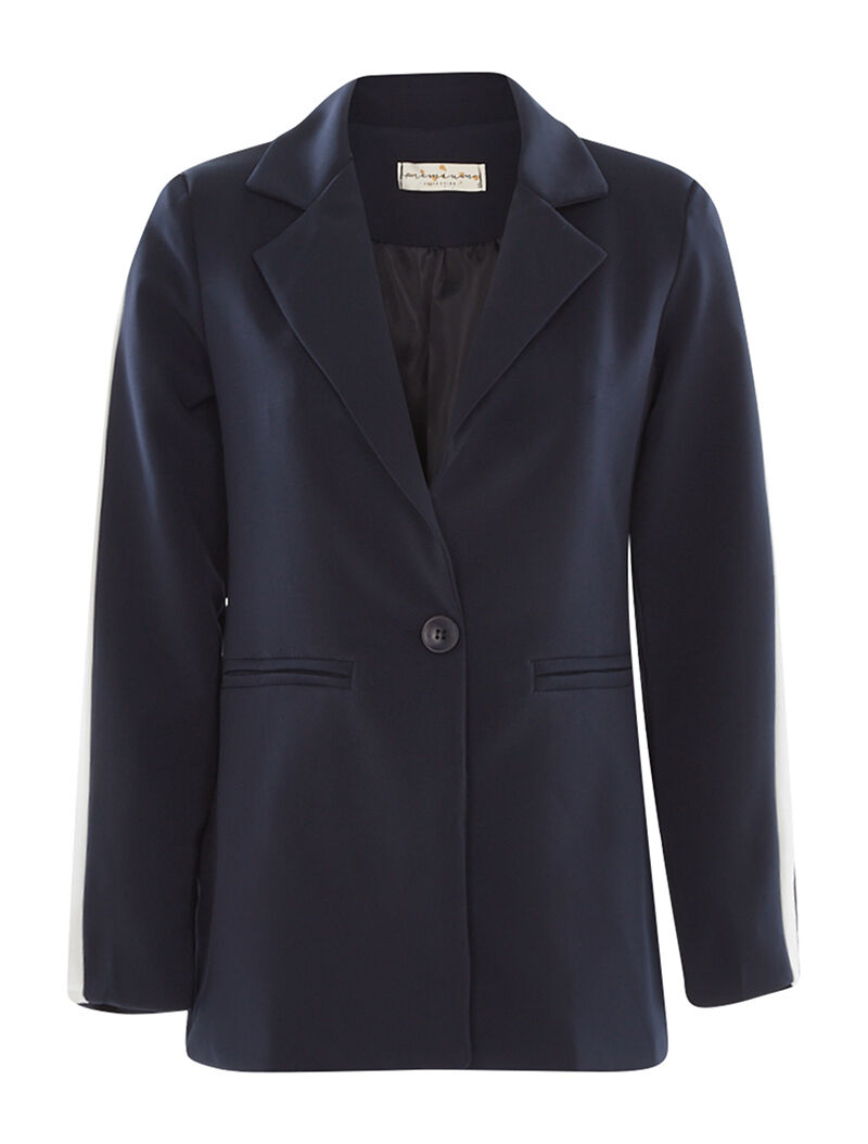 Blazer manches contrastées - marine - 8
