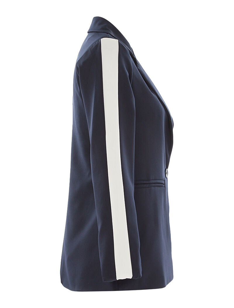 Blazer manches contrastées - marine - 3