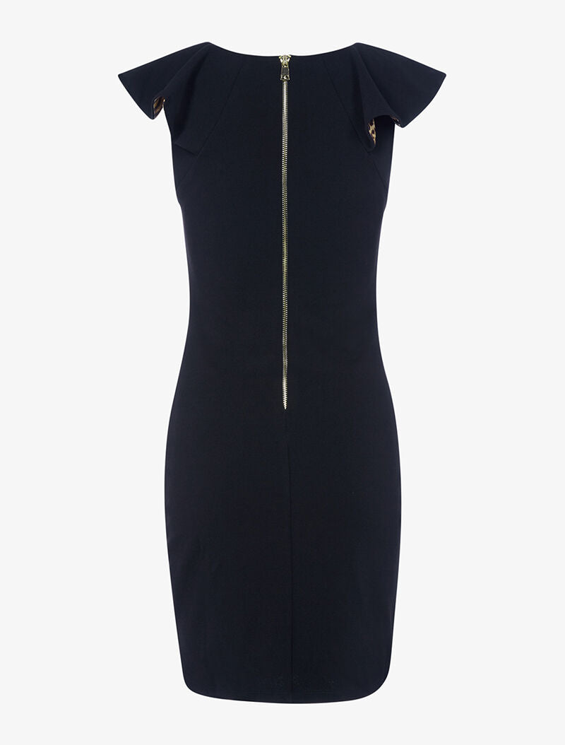 Robe à volants léopard - noir - 2