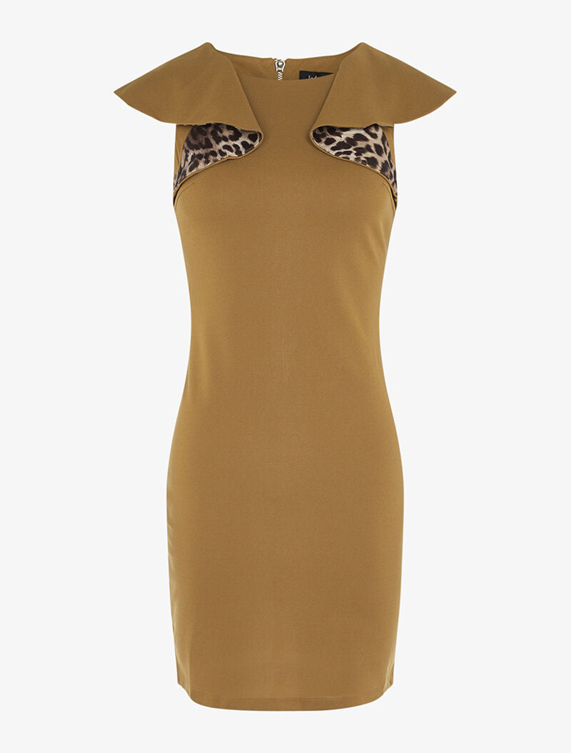 Robe à volants léopard - moutarde - 7
