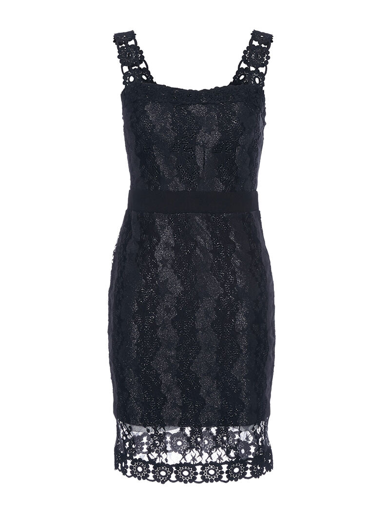 Robe en dentelle irisée - noir - 1