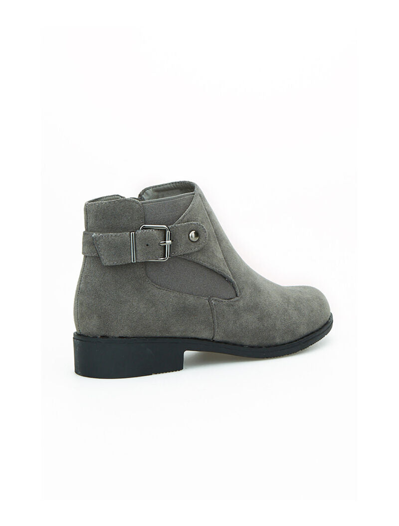 Boots effet croute de cuir - anthracite - 4
