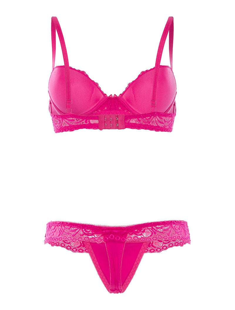 Ensemble SG et string à dentelle - fushia - 2