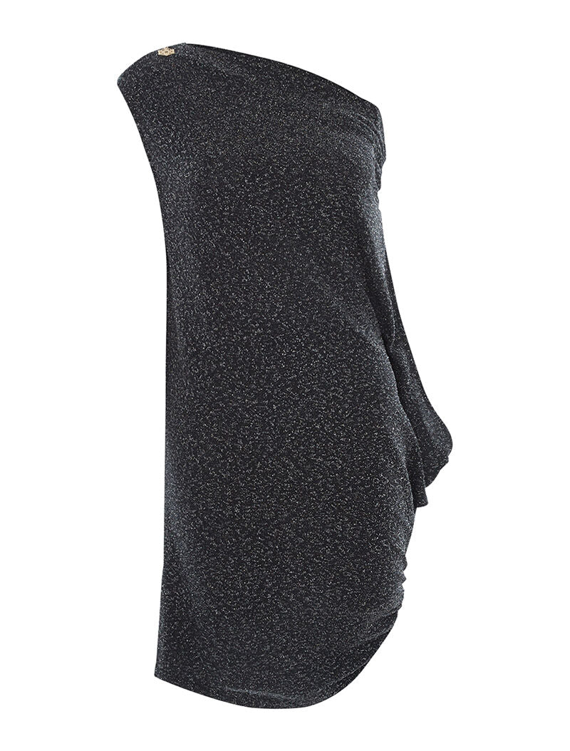 Robe pailletée asymétrique - argent - 2