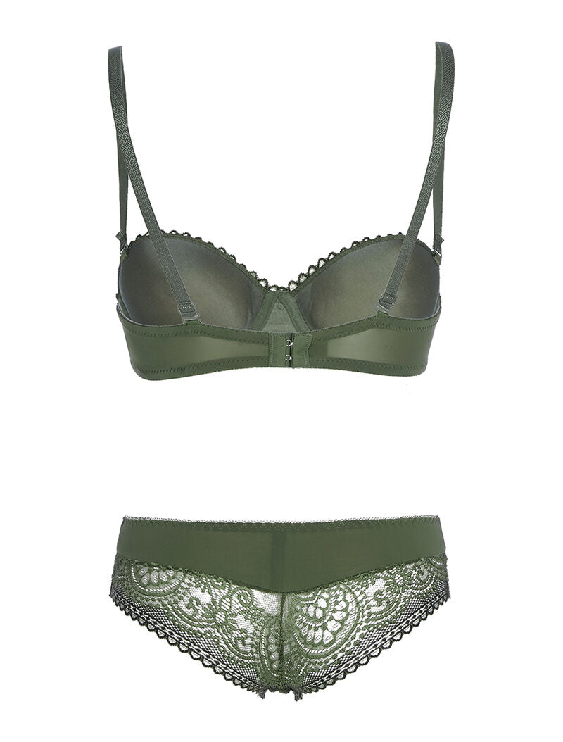 Ensemble SG et culotte dentelle - kaki - 2