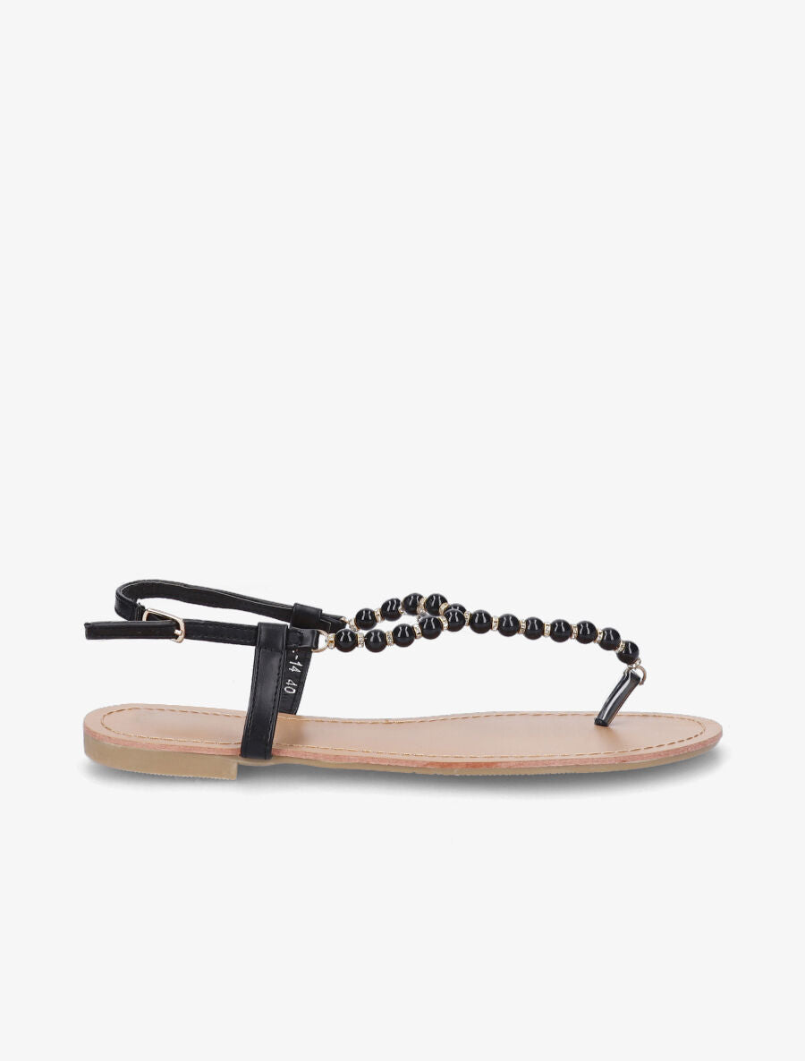 Tongs perles noir - Noir - 1