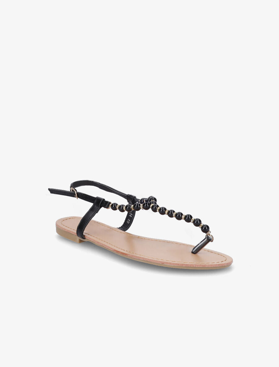 Tongs perles noir - Noir - 2