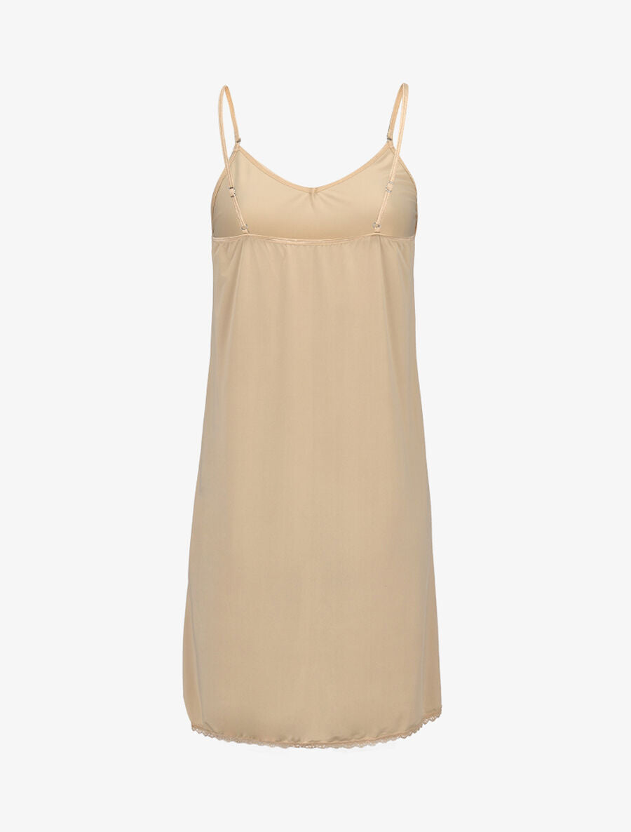 Nuisette basique à bord dentelle - Beige - 2