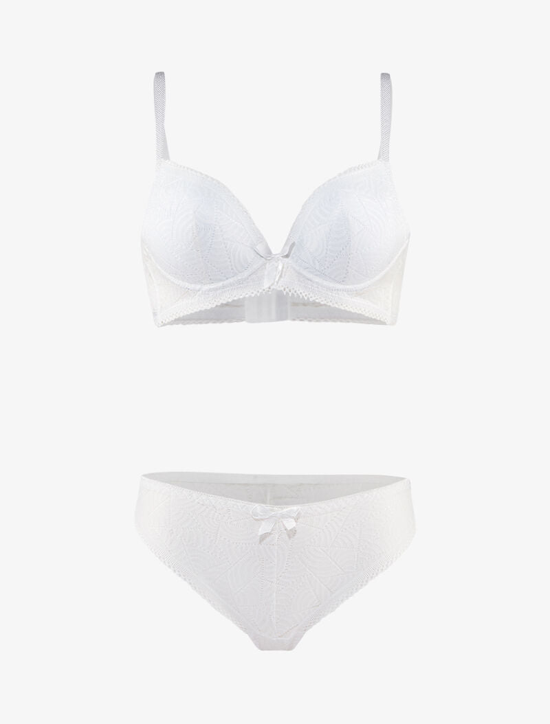 Ensemble en dentelle graphique - Blanc - 3