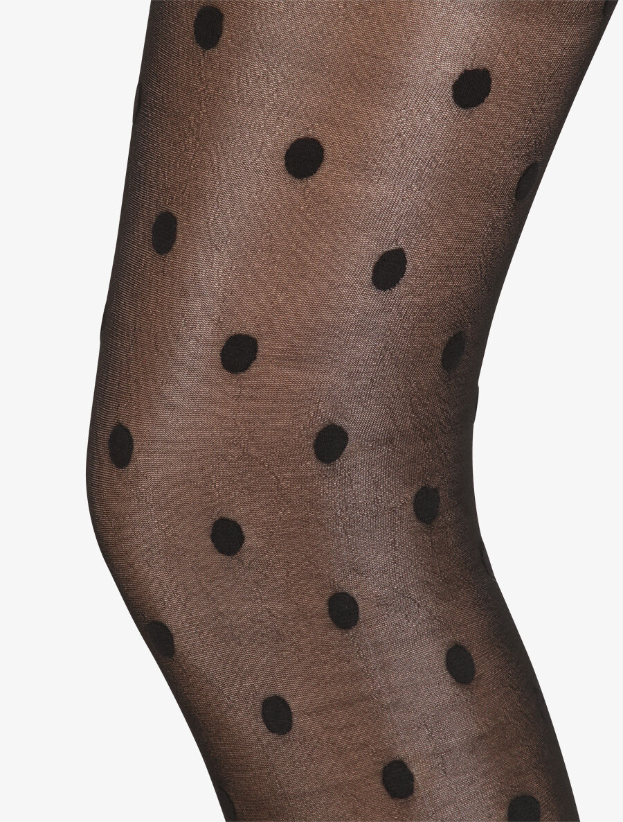 Collants en voile à pois - Noir - 2