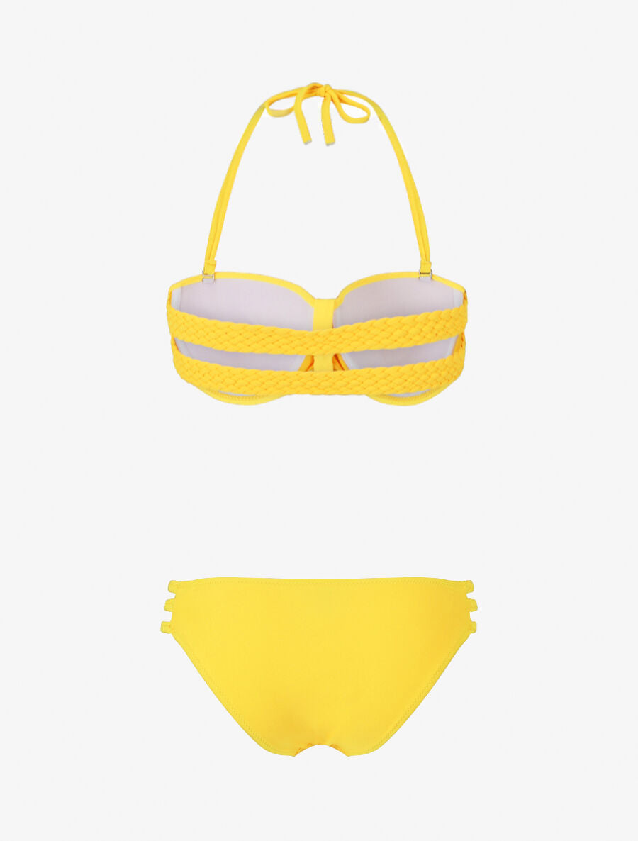 Bikini à bandes tressées - Jaune - 3