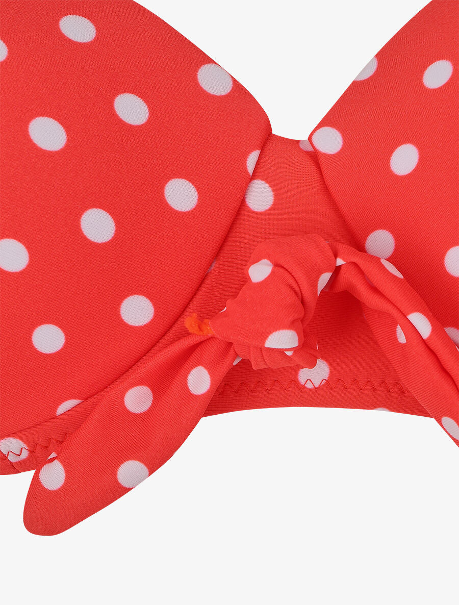 Bikini à pois et noeud - Rouge - 3