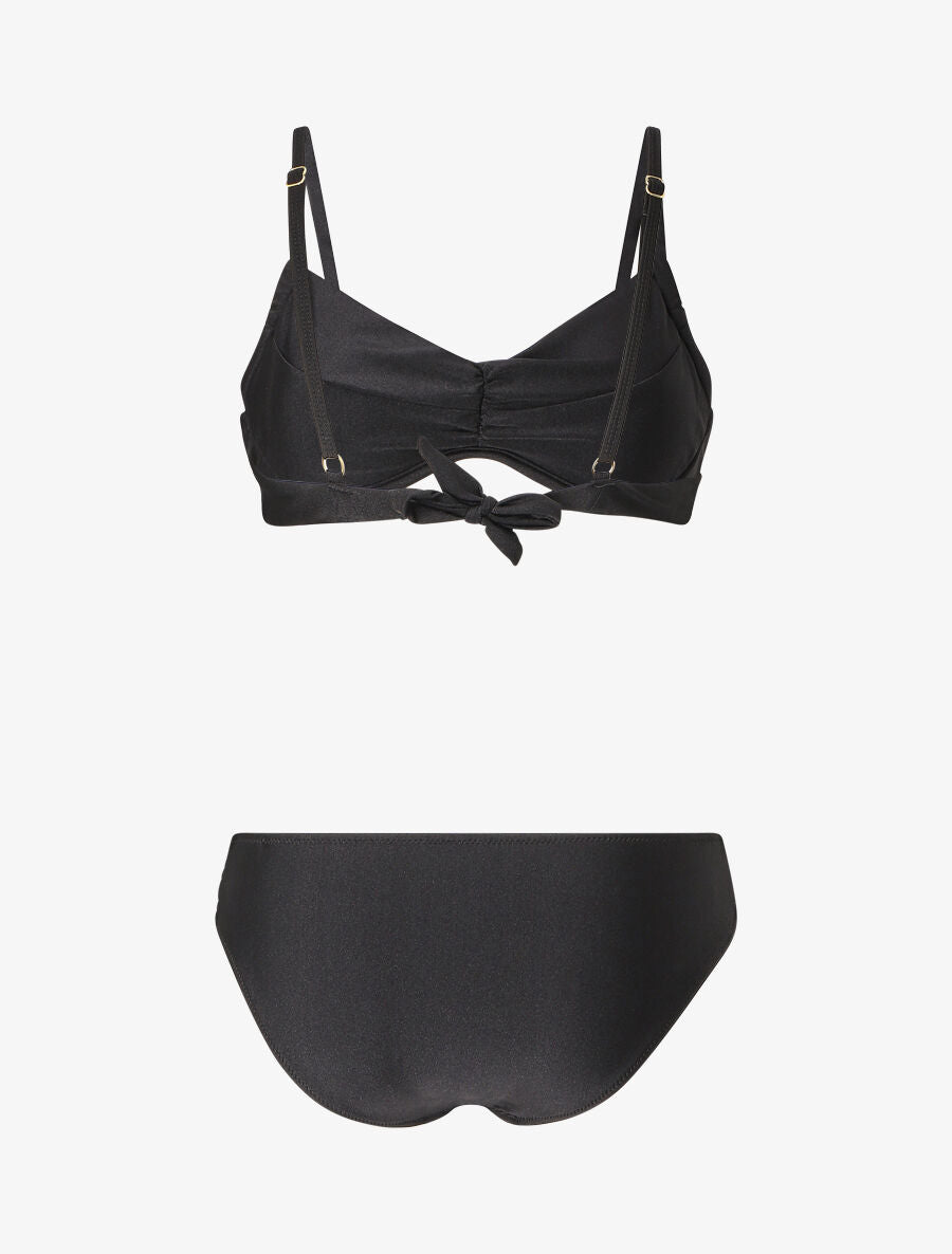 Bikini satiné et plissé - Noir - 2