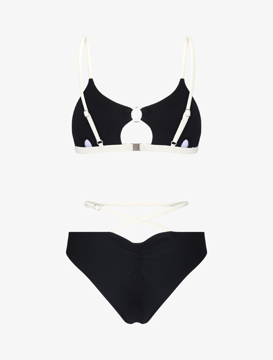Bikini échancré à anneau - Noir - 2