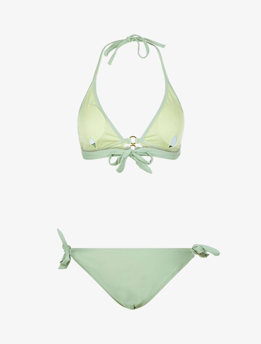 Bikini triangle à detail anneaux - Vert d&