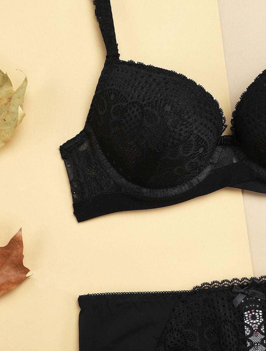 Ensemble à bord bande élastiquée et shorty - Noir - 3