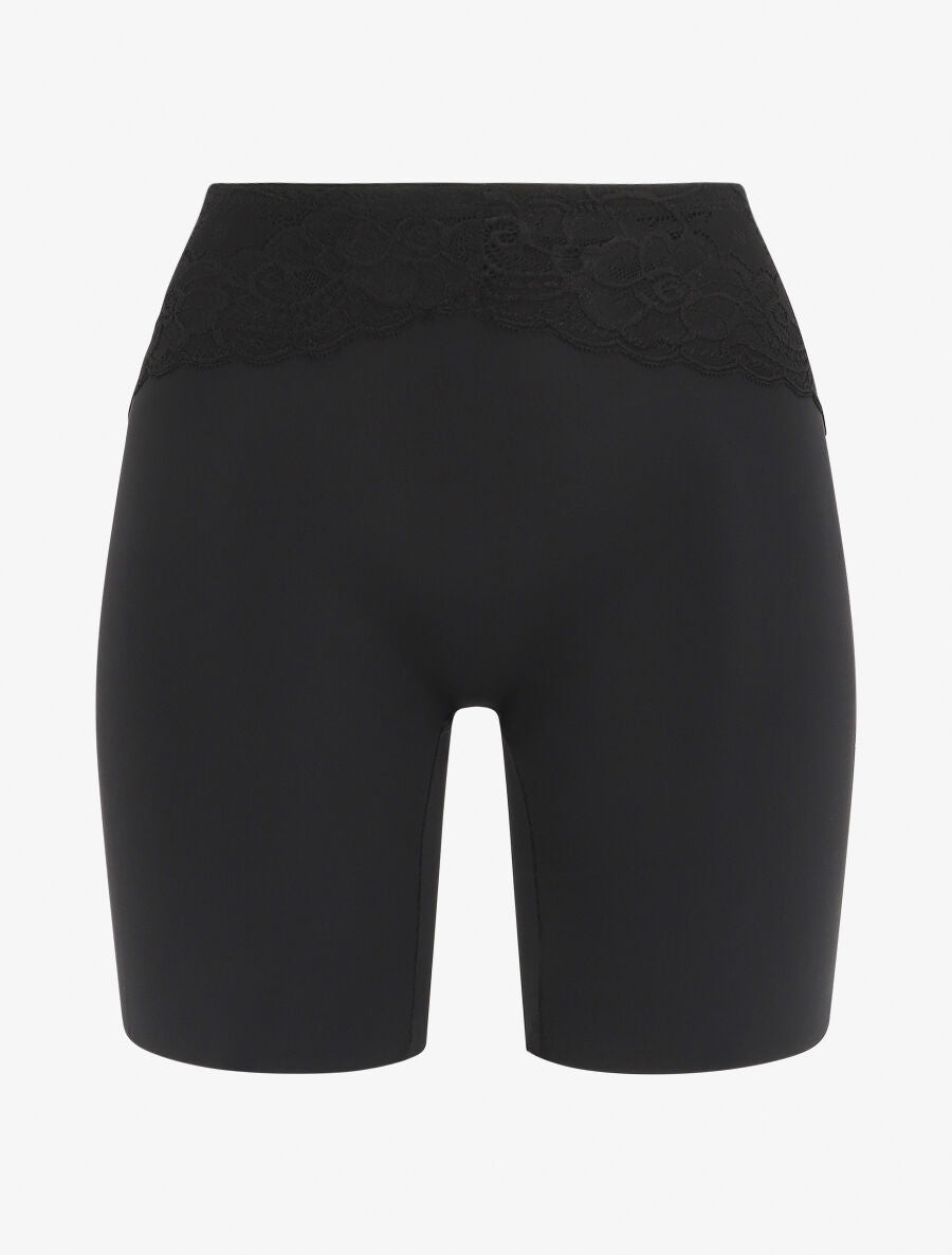 Short gainant taille haute en dentelle - Noir - 4