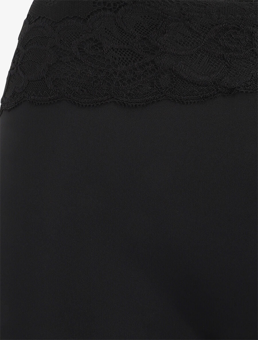 Short gainant taille haute en dentelle - Noir - 3