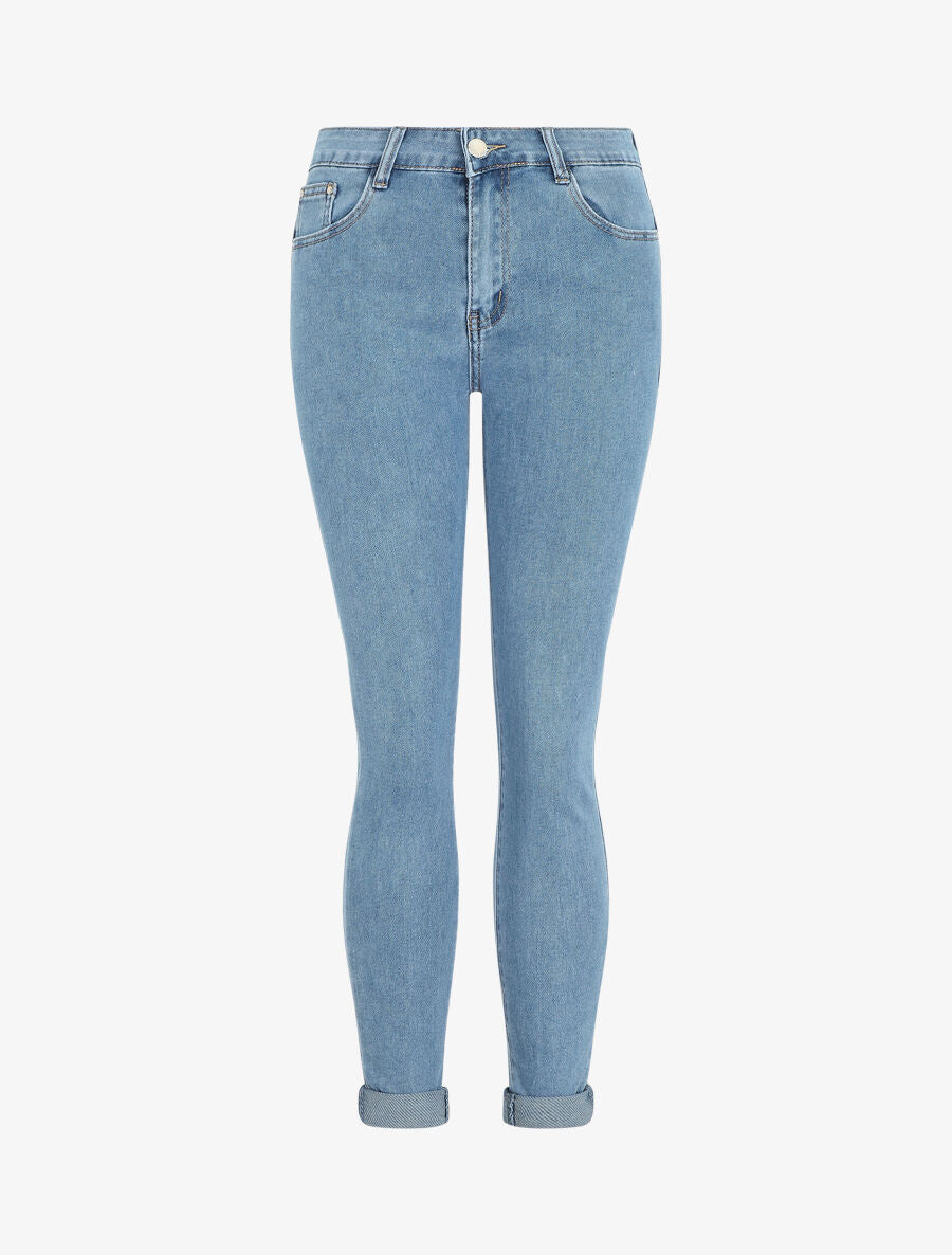 Jean push up à revers coupe slim - Bleu - 4