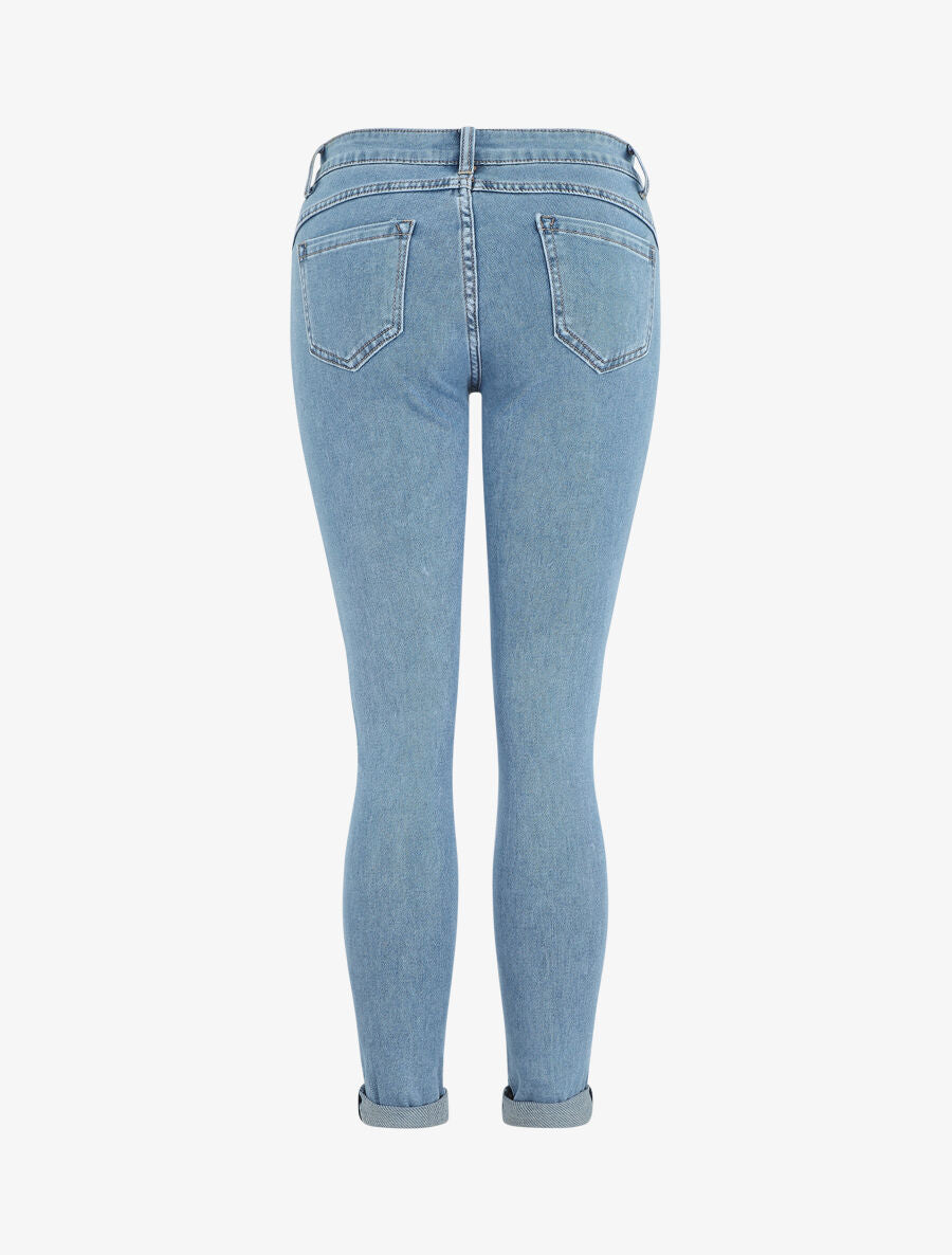 Jean push up à revers coupe slim - Bleu - 2