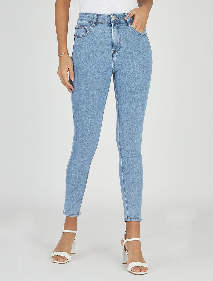 Jean skinny basique à taille standard - Bleu clair - 4