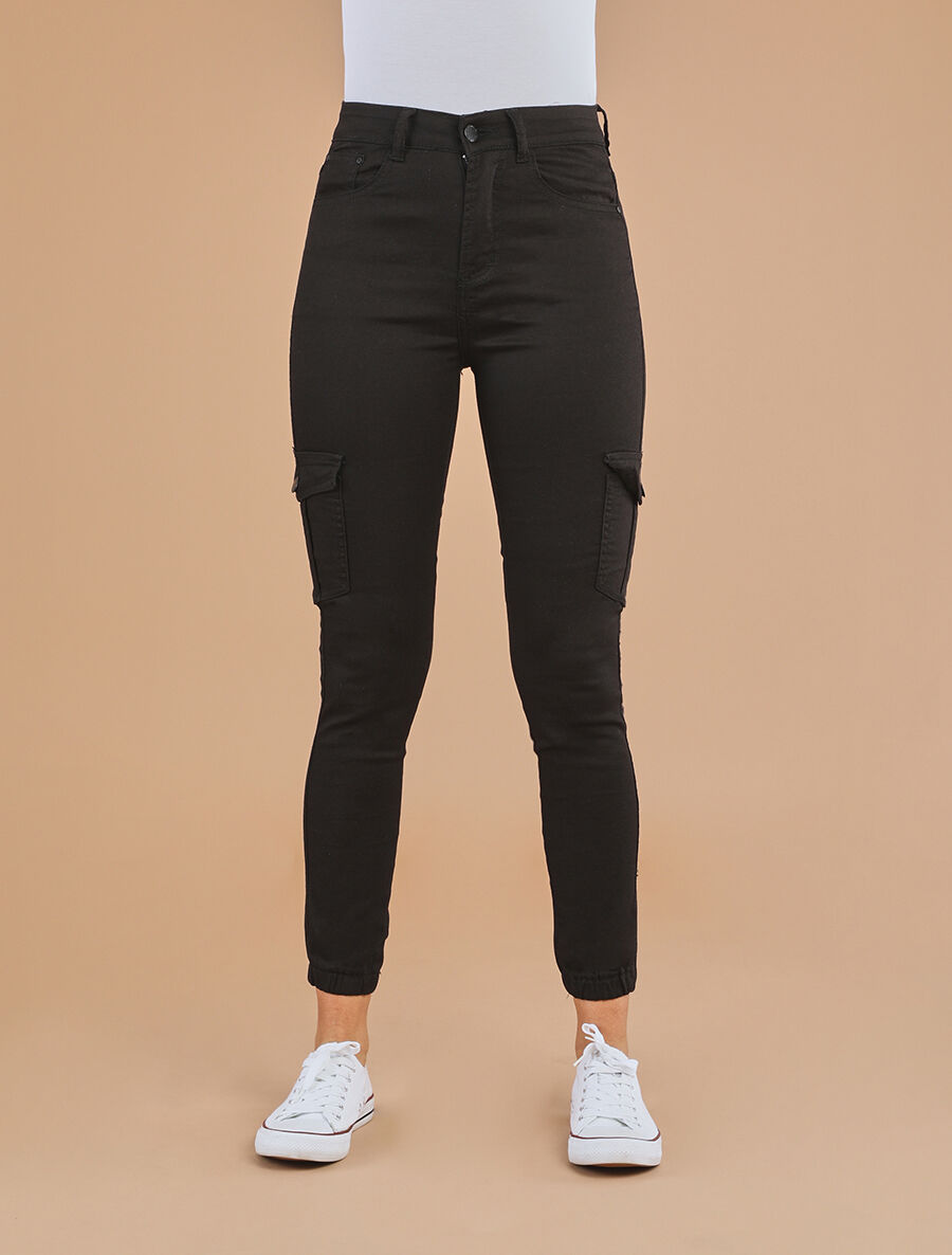 Jean cargo coupe slim - Noir - 5