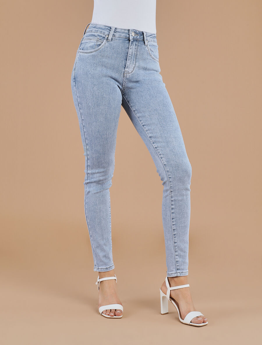 Jean push up taille standard coupe skinny - Bleu clair - 4