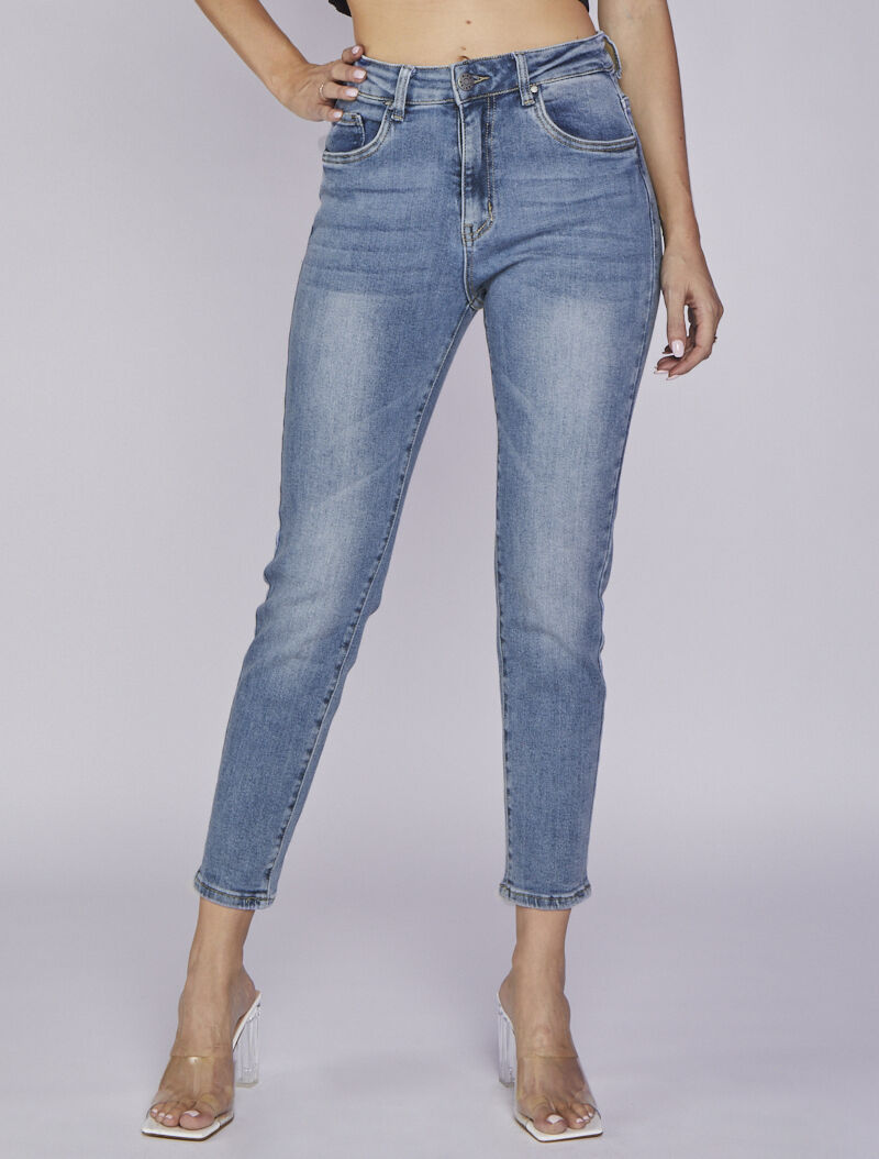 Jean boyfriend délavé - Denim clair - 1