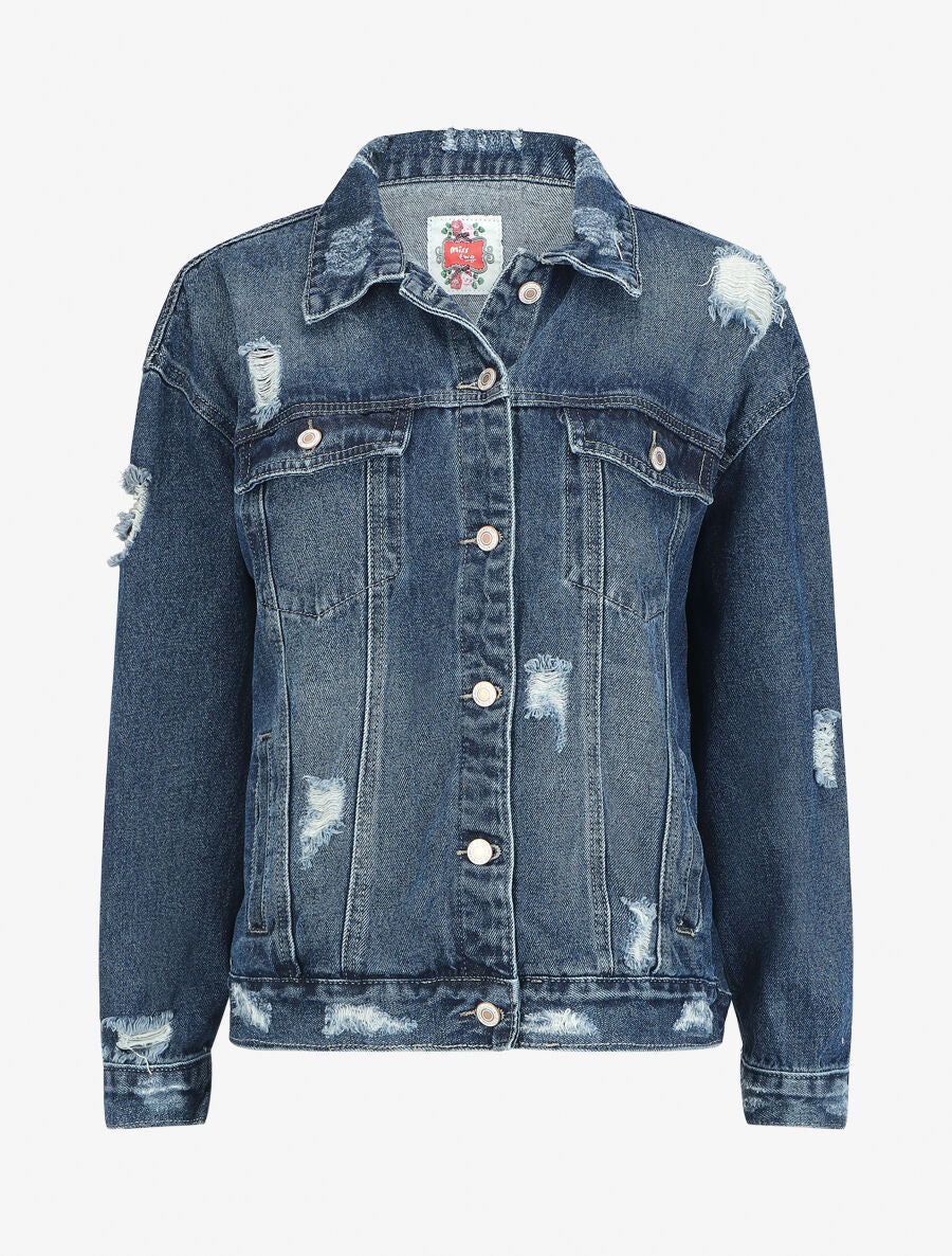 Veste jean coton stretch détails brillants - Manteaux & vestes - Luxembourg