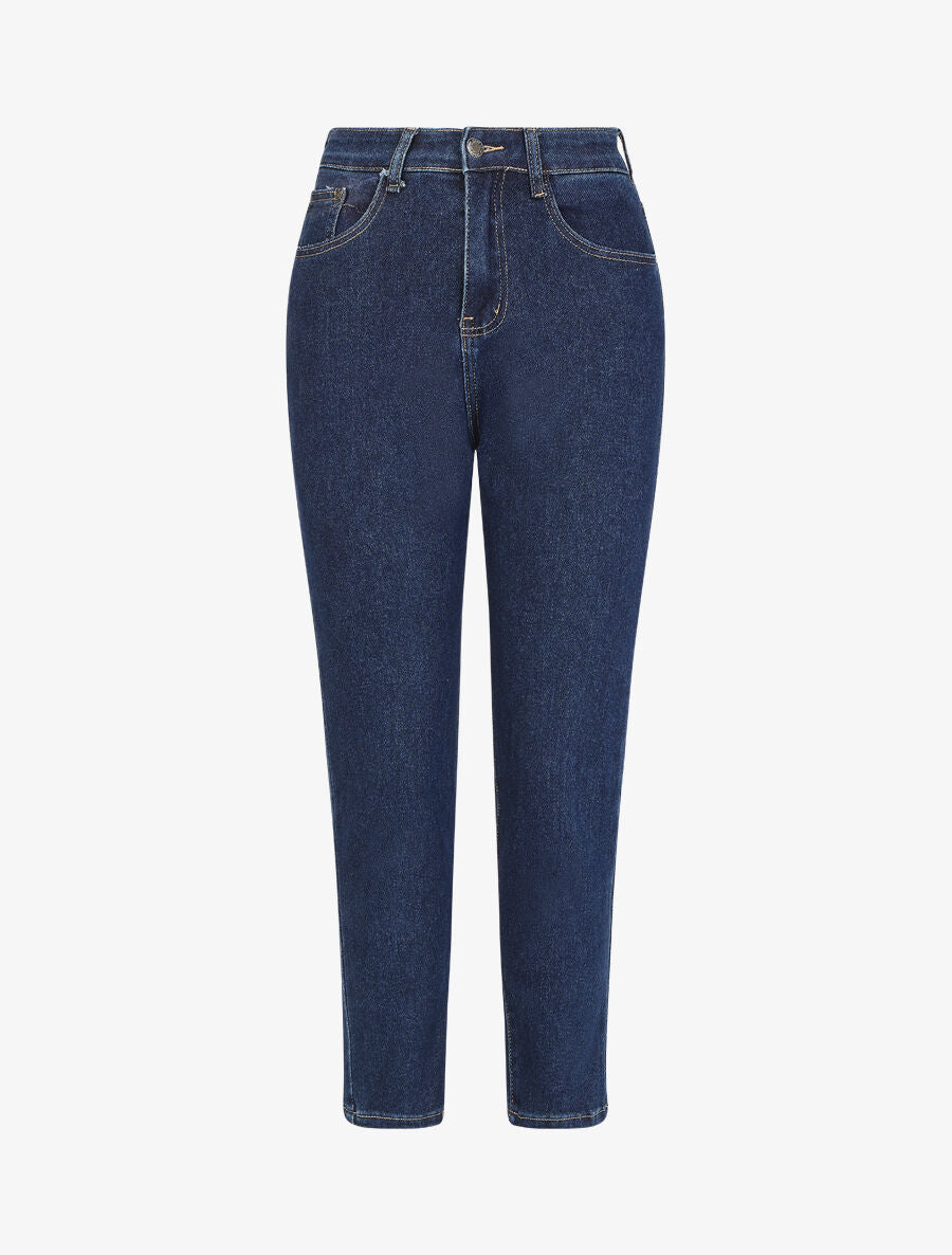 Jean mom taille haute - Bleu brut - 1