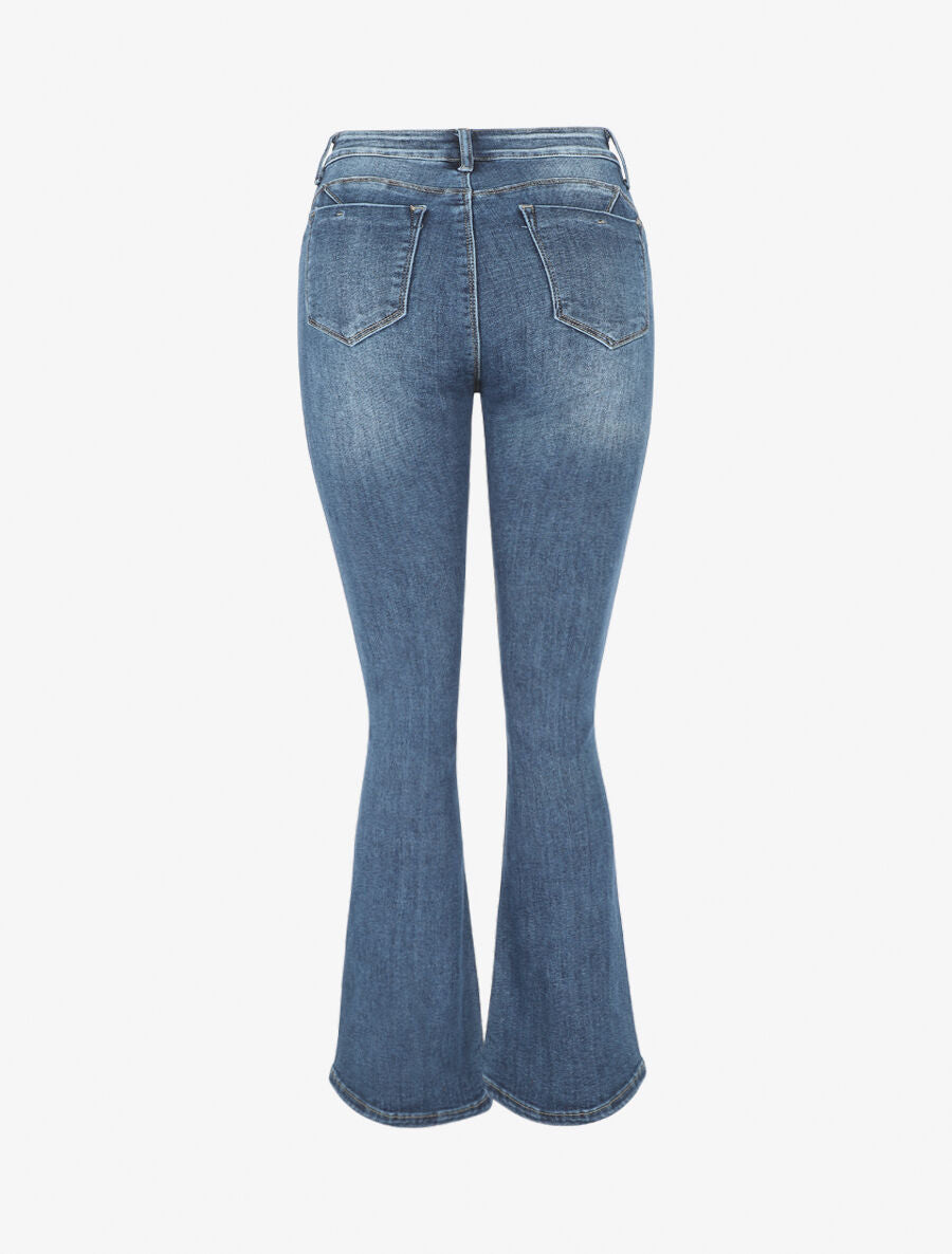 Jean standard effet push up coupe bootcut - Bleu - 2