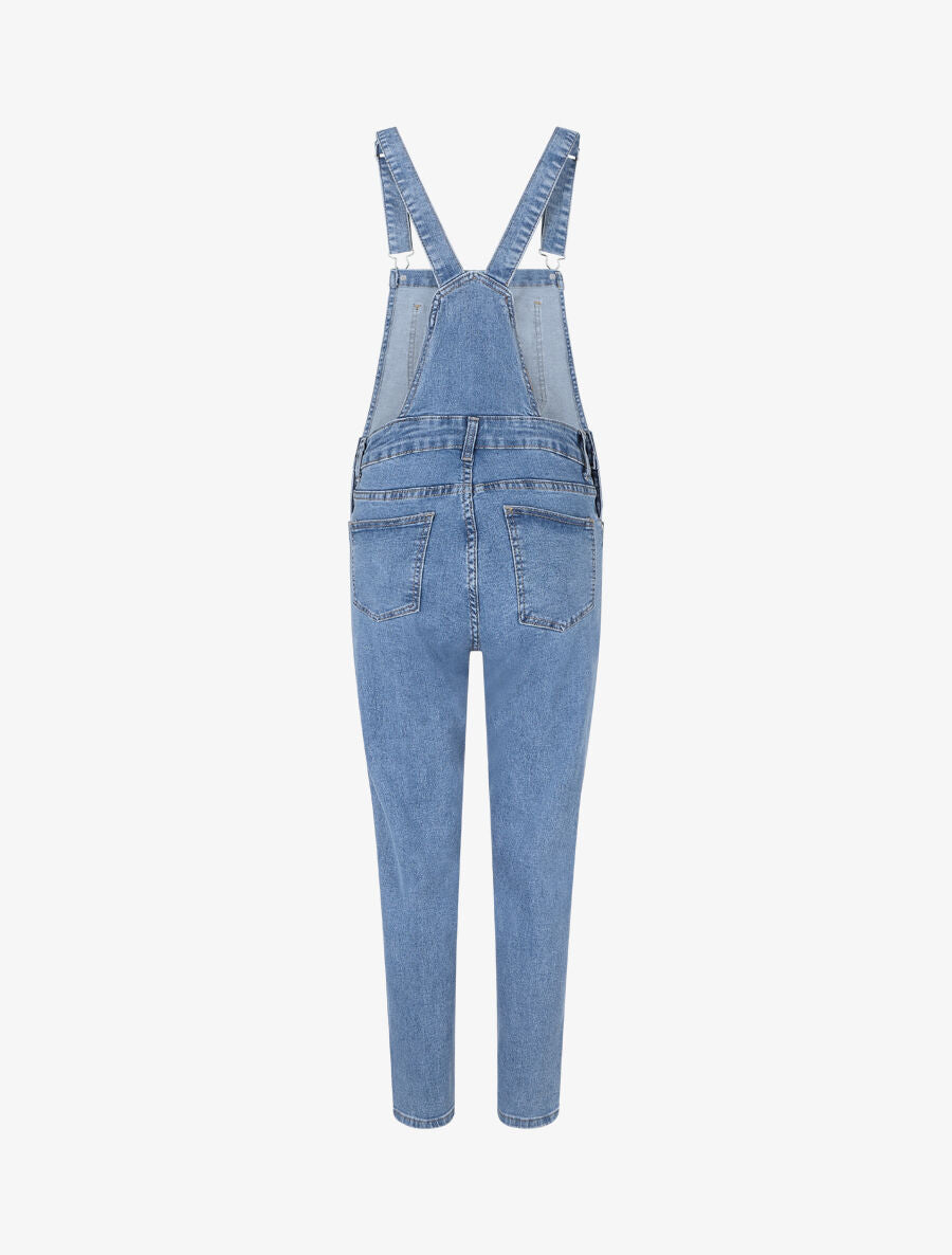 Salopette en jean coupe slim - Bleu - 2