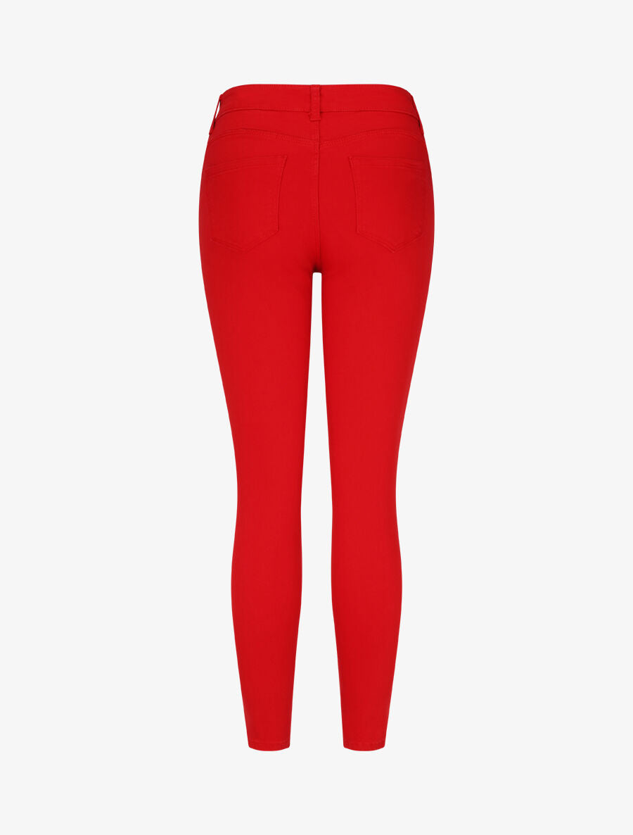 Jean uni push up coupe skinny - Rouge - 2