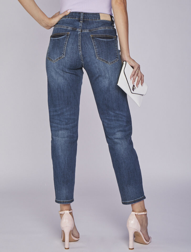 Jean boyfriend délavé - Bleu denim - 2