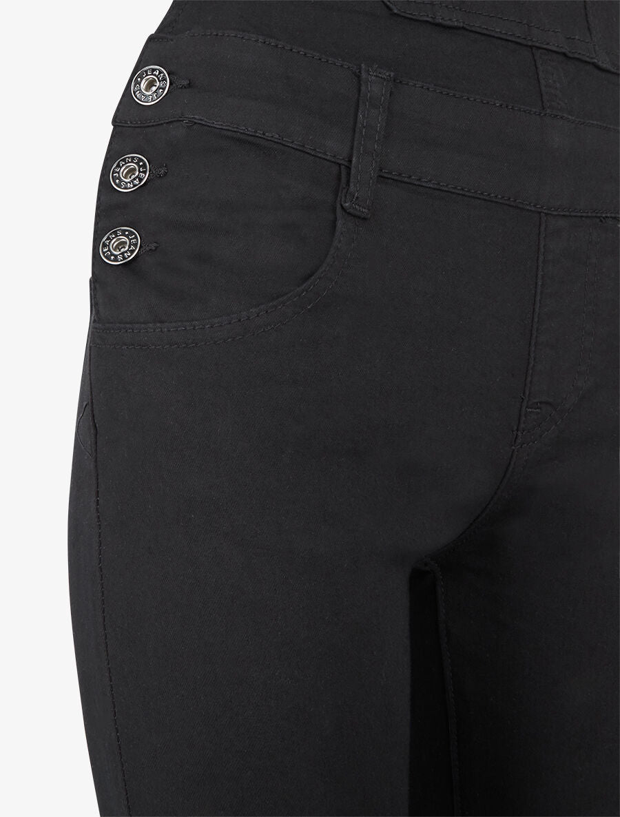 Salopette taille basse coupe skinny - Noir - 3