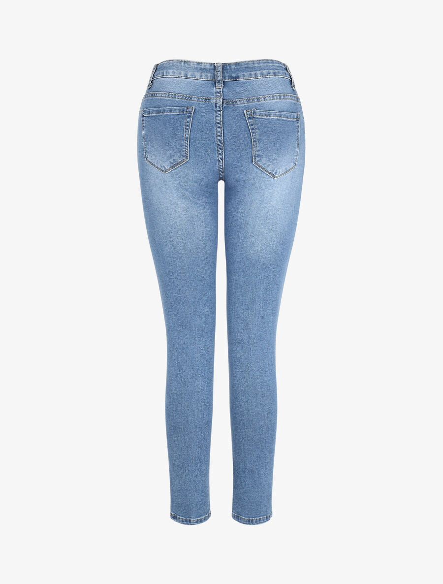 Jean slim délavé taille standard - Bleu clair - 2